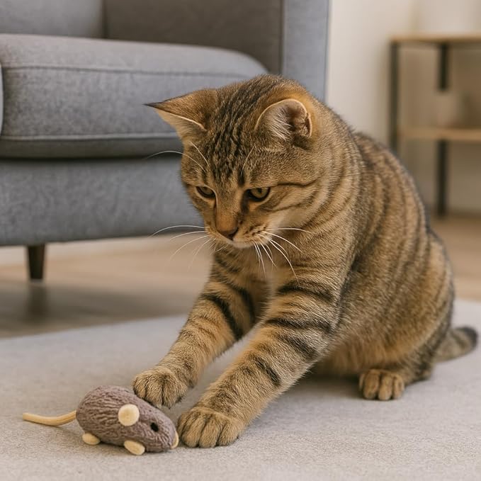 SPOT House Mouse Helen Cat Toy with Catnip – Lifelike Plush Mouse, Crinkle Sound, 4in Small Size for Kittens and Cats, Batting, Chasing, Playing – Assorted Colors