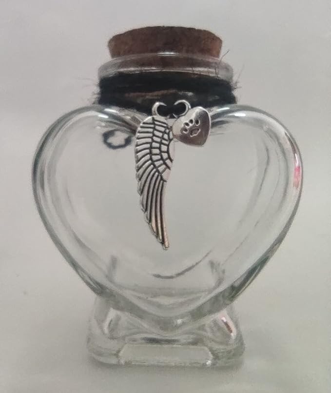 memorial bottle for pet hair，Pet fur memorial fur keepsake，dog cat keepsake fur, pet memorial urn (cat)