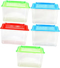 5pcs Portable Handheld Aquarium Fish Tank Mixed Tank Transparent Pet Carrier Turtles Hamsters Fish
