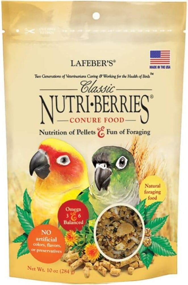 LAFEBER'S Classic Nutri-Berries Conure Food, Made with Non-GMO and Human-Grade Ingredients, for Conures (Classic 10 oz)
