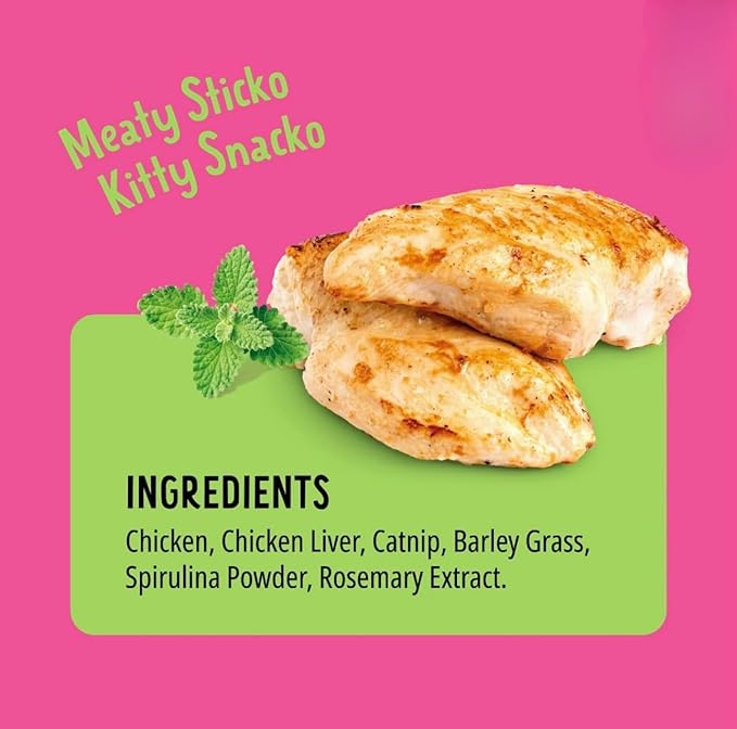 Bonkers Cat Treats, Catnip Chick'n Cheddar Flavor, 3 oz Pack with Catnip Purrpop Sample