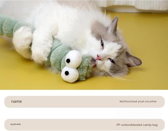 Plush Cats Pillow Toy with Catmint and Chewable for Teeth and Playing Removable Cover Easyly Wash