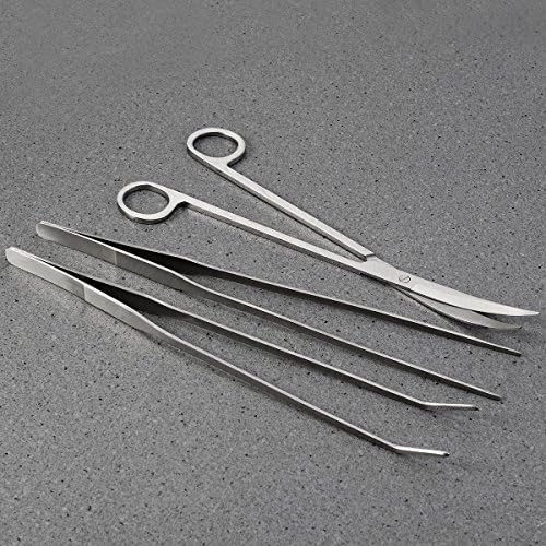 SGerste Aquarium Kit Tool Accessories Stainless Steel Aquarium Tank Water Plant Tweezers Scissors Tools Set Fish Starter Kits