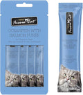 Fussie Cat Ocean Fish and Salmon Puree, lickable cat Treats, 0.5oz, 4 count Pouch Pack of 1
