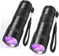 SEVENKA Black Light Flashlight, 2 Pack 12 LED UV Blacklight Flashlight, 395nm Handheld Mini Torch Light, Professional Urine Detector for Dog Pet Urine Stains, Bed Bugs and Scorpions.