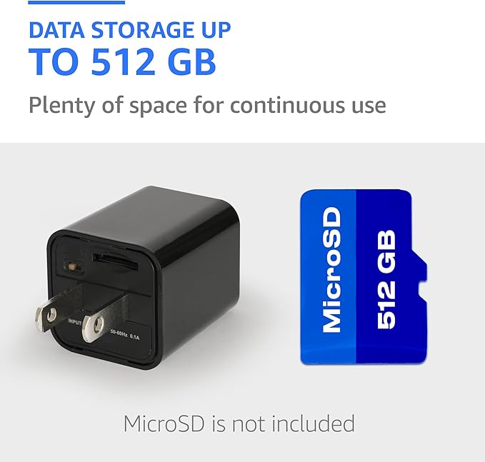Plug-in Indoor Camera – Premium Full HD 1080P, 110° Wide View, Motion Detection – No WiFi Needed – Continuous Recording via microSD – Simple Plug-and-Go Setup for Home, Nanny & Pet Monitoring
