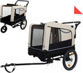 Extra Large Dog Bike Trailer, 2-in-1 Convertible Pet Stroller Cart Bicycle Carrier with Swivel Wheels & Universal Hitch, Foldable Pet/Cargo Carrier for Bicycles Camping Hiking