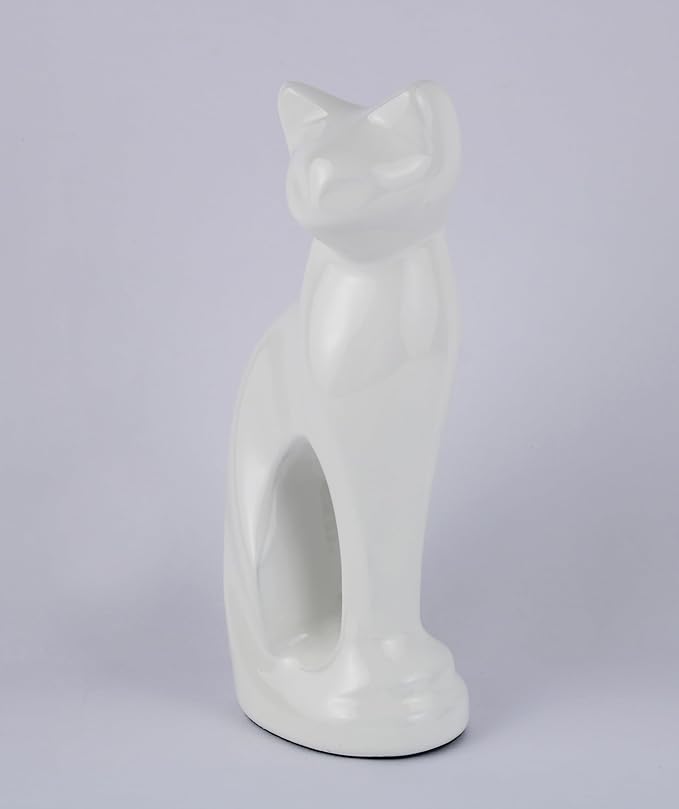Cat Urns for Ashes - Pet Memorial Cat Urn Cat Memorial Gift, Pet Urn for Cat Ashes Keepsake Pet urns for Cats Ashes, Pet Ashes Urn, Pet Cremation Urn (White)