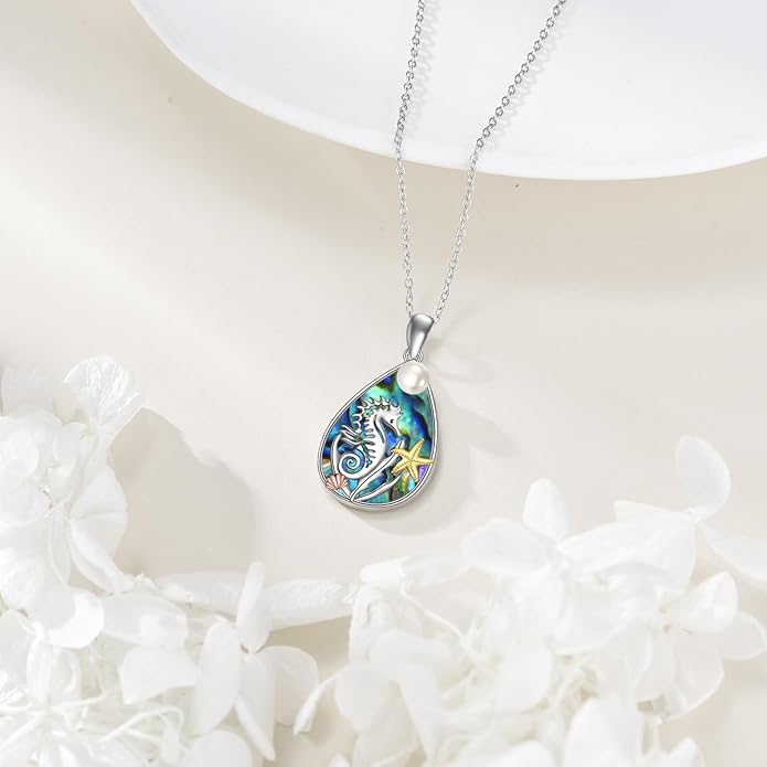 KZX Cat/Dog/Phoenix/Eagle/Whale/Shark/Puffin/Starfish/Chicken/Butterfly/Owl/Bee/Frog/Seahorse Necklace Sterling Silver Animal Pendant Jewelry Gift for Women