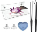 4 Pcs Axolotl Tank Accessories, Hammock with Feeder Bowl Feeding Tongs Tweezers, Aquarium Accessories for Tank, Tank Starter Kit for Axolotl Aquarium