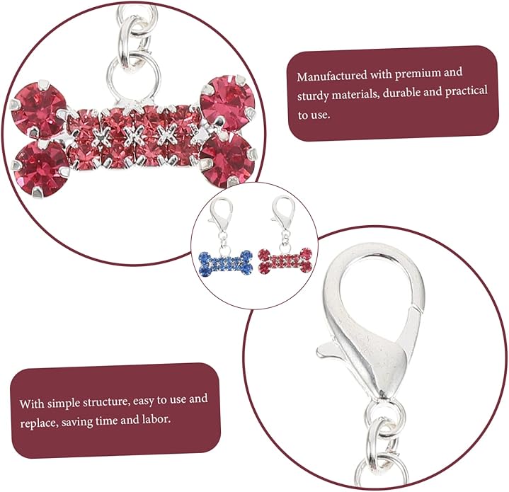 Lurrose 2Pcs hanging bag wallet cute wallet key holder charm necklace bone shape collar Collar Hanging Pendant