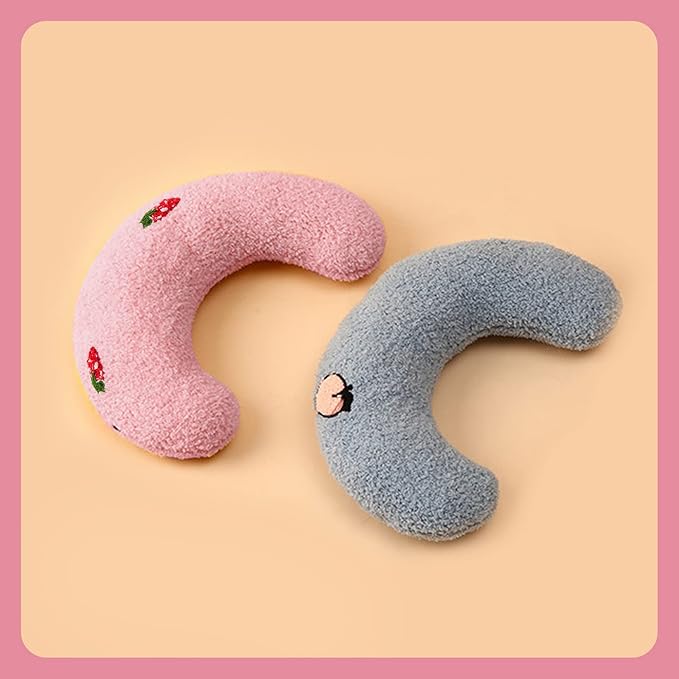 Andiker Pillows for Cats, U Shape Soft Fluffy Kitten Pillow to Lay On Cat Bed Pillow Ultra Soft Pet Pillow for Cat Fluffy Cats Pillows for Indoor Cats and Puppies to Improve Sleep Quality(Pink)