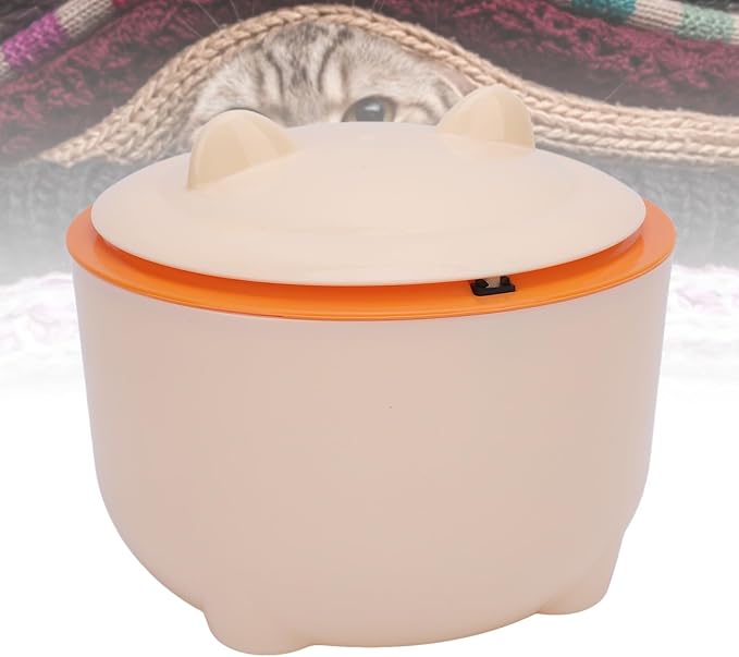 Tyenaza Cat Litter Trash Can with Press Type Lid Enclosed Design Compact Multipurpose Cat Waste Trash Can for Home