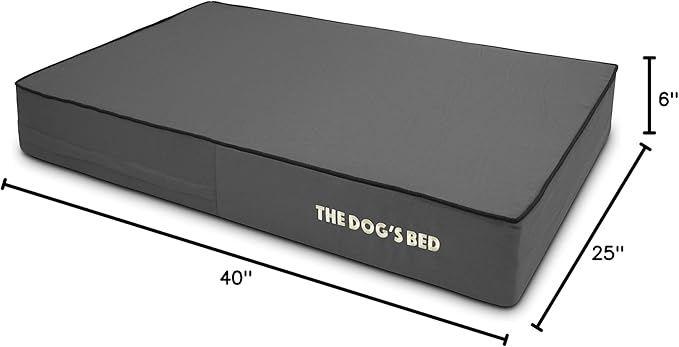 The Dog’s Bed Orthopedic Memory Foam Dog Bed Mattress, Oxford Fabric, Grey with Black Trim, Large, 6-Inch