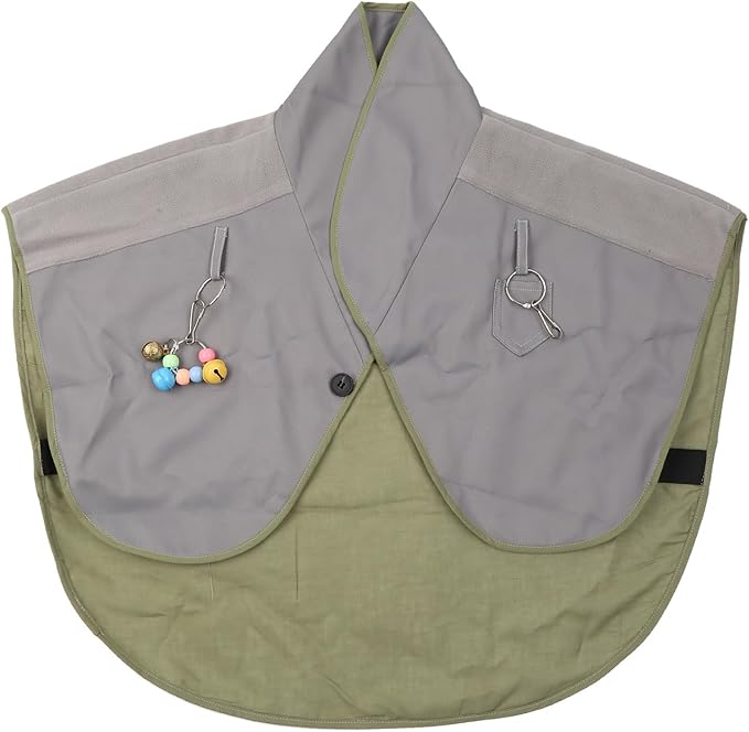 Interactively Play Parrot Shoulder Protector Neck Guard Pet Bird Parakeets Shawl Anti-Scratch Multifunctional Shawl - 1Pcs (Grey-Plus)