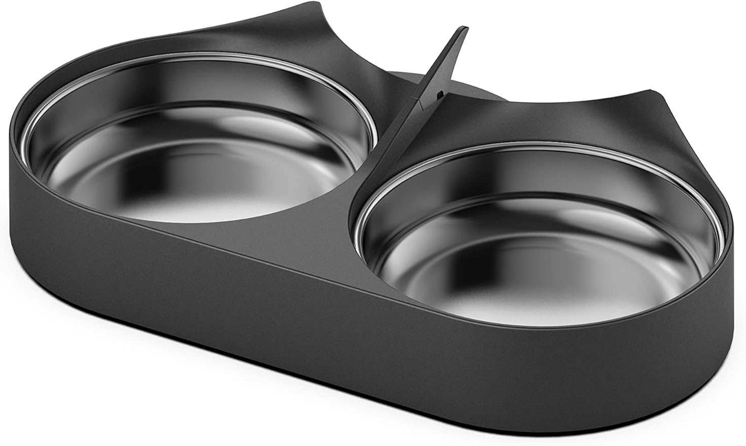 PETLIBRO Pet Food Splitter with Stainless Steel Bowls, Automatic Cat Feeder Bowls for Two Cats or Dogs, Suitable for PETLIBRO Automatic Cat Feeder PLAF005, PLAF006, PLAF103, PLAF203, Black