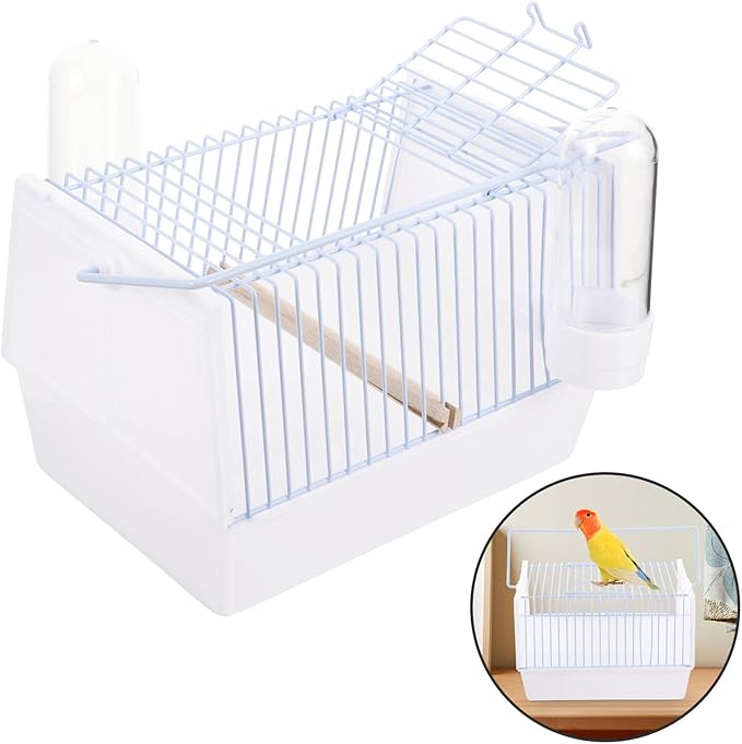 Beaupretty Portable Handheld Bird Carrier Cage for Travel Lightweight Metal Pet Bird Cage with Spacious Design for Parrots Budgies Suitable for Outdoor Trips and Hiking
