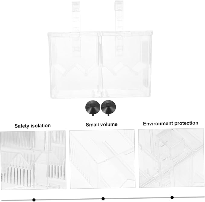 Happyyami 1pc Aquarium Dual Isolation Box Fish Breeding Box for Fish Hatching Incubator for Guppies and Shrimp Easy to Install Plastic Structure