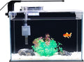 FS&AQ 2.5 Gallon Betta Fish Tank with Filter Light and Lid Small Aquarium Starter Kit Perfect for Desktops Offices or Beginners