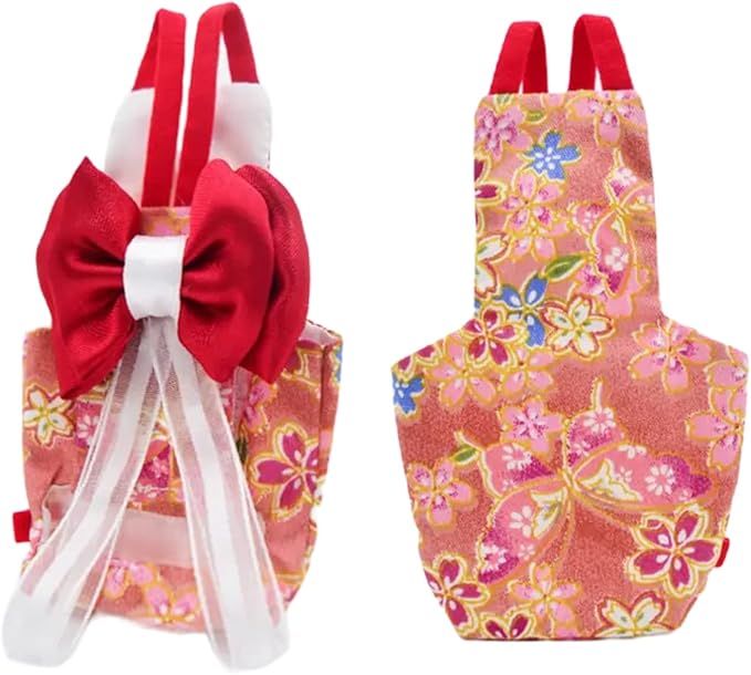 Bird Flight Suits Diapers, Parrot Flight Suits Diapers for Monk Parakeets, Cockatiels Flight Suits, Parrot Clothes, Bird Training Nappy Suit Liners Clothes (XS, Red-C)