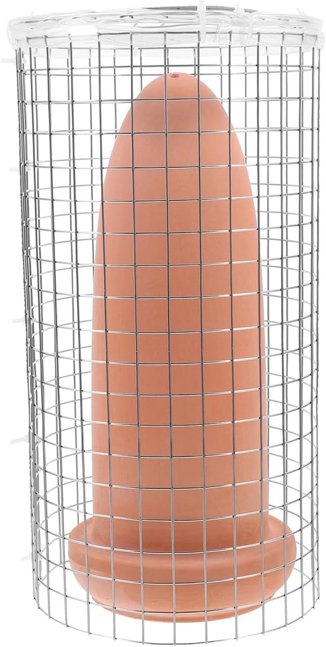 Yardwe Fish Spawning Breed Cone and Shrimp Breeding Bucket, Ceramic Breeder Box for Aquarium Freshwater Fish and Angelfish Reproduction with Isolate Net, 9.05X3.93X3.93Inch
