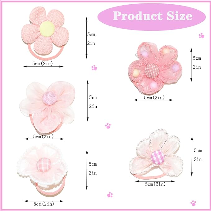 20pcs Dog Hair Bow Bowknot, Dog Bows Cute, Puppy Hair Bows Mix Styles Pet Grooming Rubber Bands Dogs Hair Accessories Handmade Hair Bows for Yorkie Puppy Dogs Flower Orange