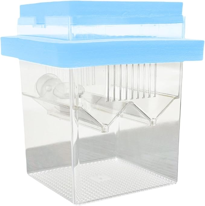 Floating Hatching Box Fish Breeding Box Fish Nursery Separation Hatchery Fish Isolation Box for Baby Fishes Shrimp,Fish Egg, Blue
