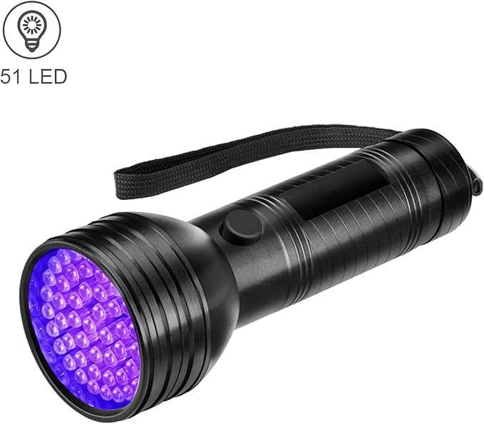 Pet Urine Detector Black Light Flashlight Super Bright 51 LED Portable Handheld Dog Cat Urine Finder for Carpets Furniture and More Aircraft Grade Aluminum Alloy