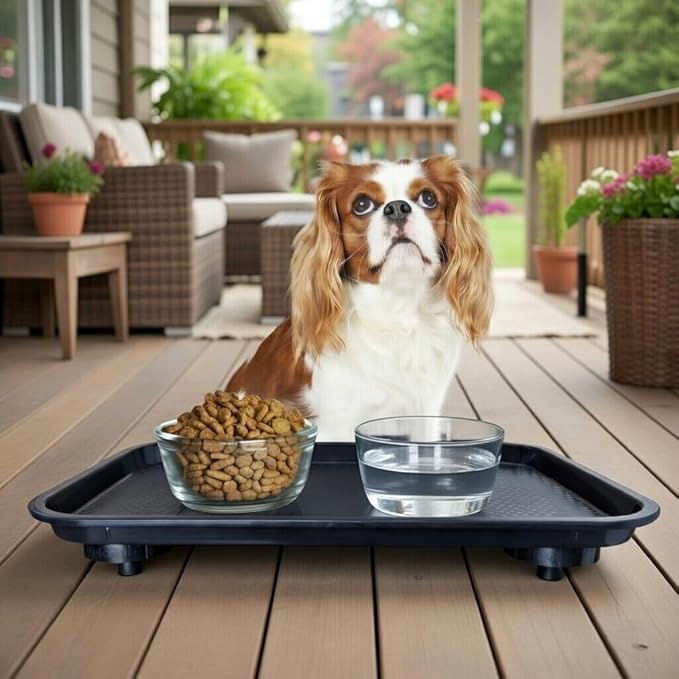 Ant Proof Tray - Waterless, Moat Free Cat and Dog Food Tray for Crawling Pest Free Pet Food Feeding Station. Kitchen Sweets and Trash, Ant Free Platform.