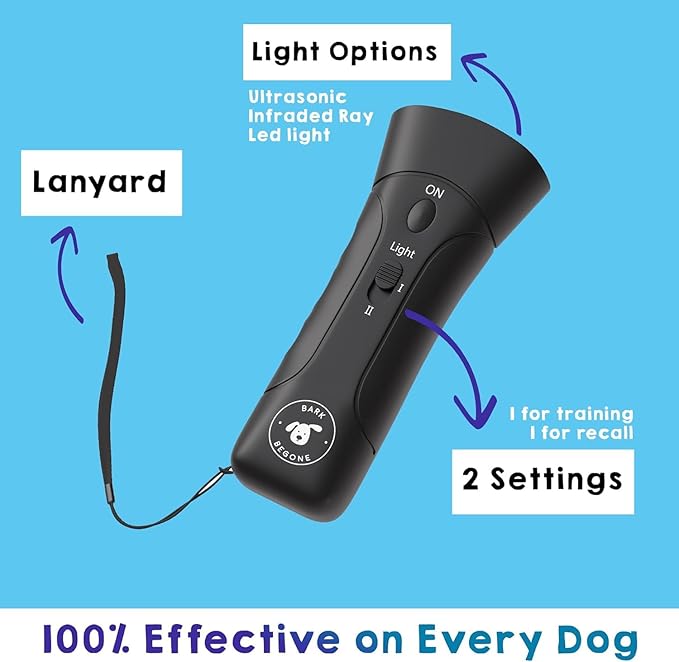 Ultrasonic Dog Bark Deterrent & Behavior Corrector - Stop Barking, Jumping, Aggression Without Yelling -Just Point & Press! Backed by Kevin Harrington from Shark Tank (Black 9V (2 Pack))