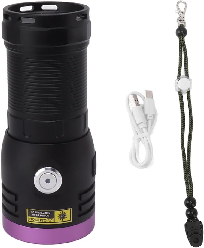 ZJchao 80W Black Light Flashlight Rechargeable LED for Pet Urine Mineral Detection