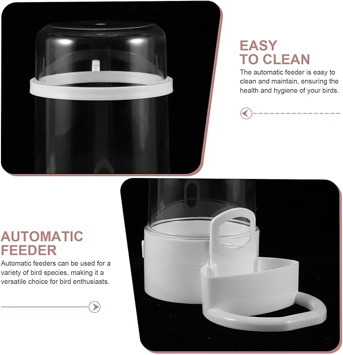 Cabilock 2pcs Automatic Bird Cage Feeders Water Dispensers for Parakeets and Small Birds Watering Supplies with Food Dispenser Cockatiel Cage Accessories