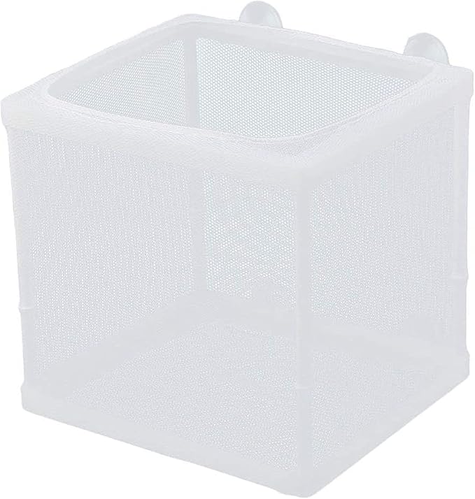 Still Awake Aquarium Fish Breeder Box, Fish Isolation Box, Hatching Box, Juvenile Fish Spawning Incubator, Water Isolation Net Hatcher, Nylon Mesh Fish Fry Hatchery Separation Net（White S）