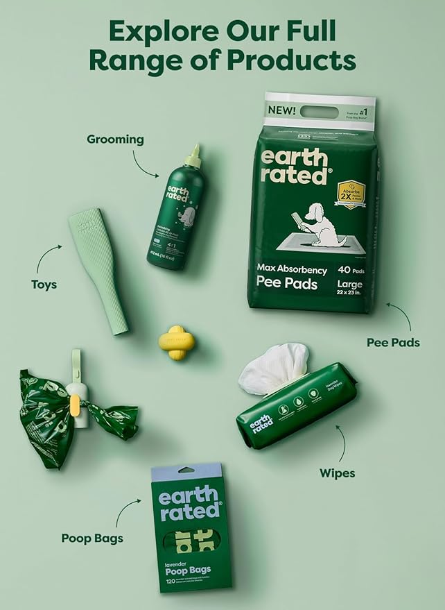 Earth Rated 3X Protect Dog Poop Bag Rolls, Odor Blocking Leak Proof Extra Thick, Unscented, 120 Count