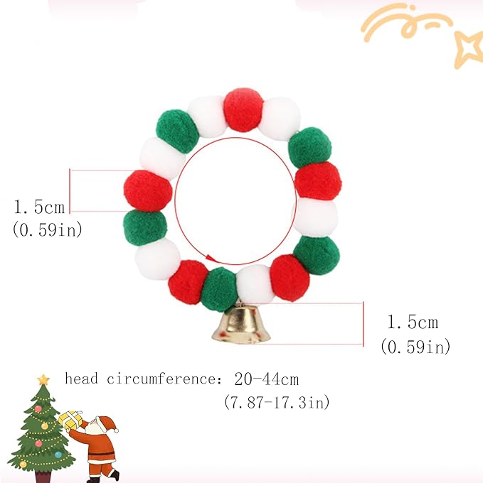 1PC Dog Christmas Day Costume - Cat Christmas Day Pet Collar Patterns Pet Ball Collar Pet Red Costume Soft Pet Collar Cute Collar for Cats