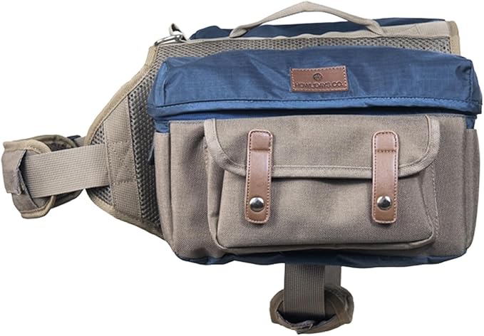 Dog Hiking Backpack Harness for Medium & Large Dogs – Durable Saddle Bag with Handle, Large Storage Compartments & Adjustable Fit for Outdoor Adventures, Camping & Day Trips (L)