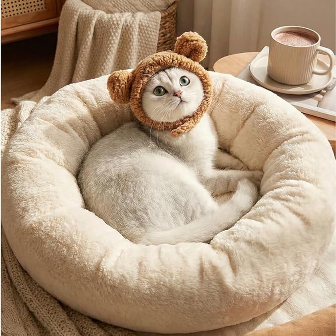 5 Pcs Cat Costume Hats - Banana Frog Lion Bunny Brown Bear Headwear for Cats, Kitten Puppy Party Easter Costume Accessory Headwear(Adjustable Breathable Design)