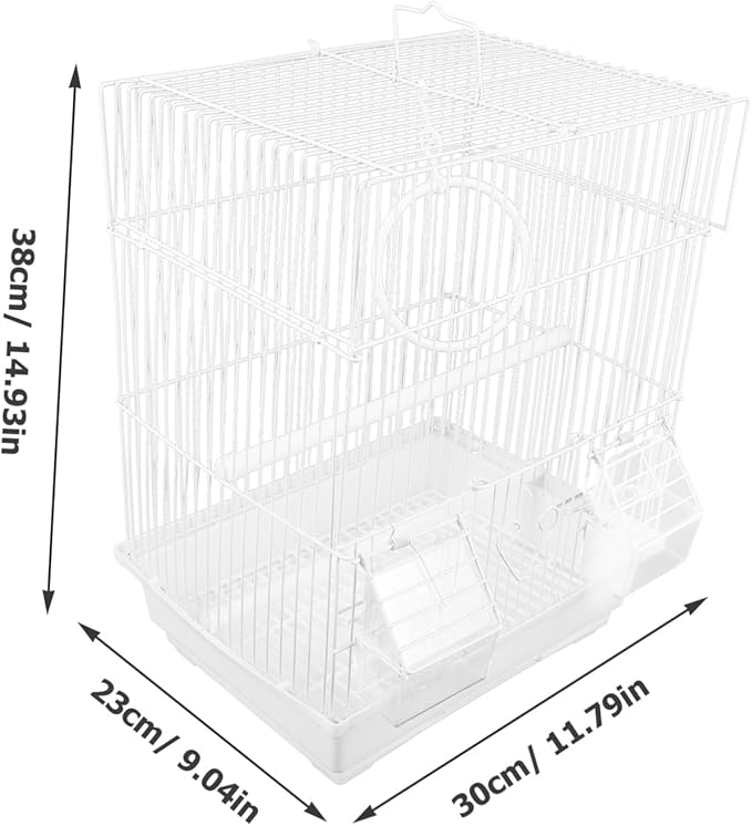 SUPVOX 1set Portable Lightweight Bird Carrier Cage for Pets Parrot Travel Cage for Finches Painted Eyebrow Birds Design Ventilation