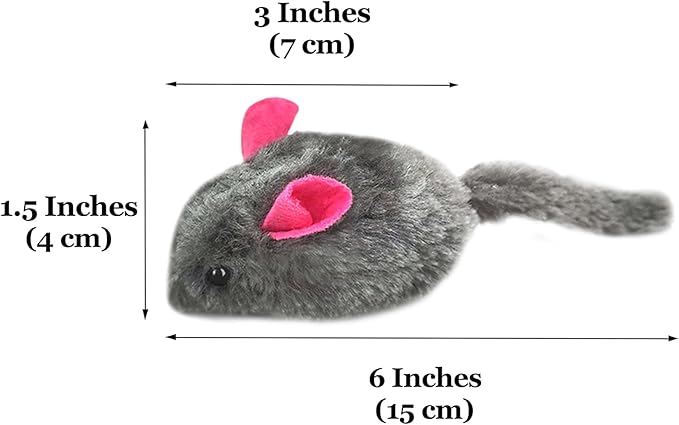 SunGrow Squeaky Plush Hamsters for Cats, Tug Squeaker Chews for Kittens' Interactive Fun, Hide and Seek Activity, Soft Stuffed Fetch for Ferrets, Dark Brown, 6 Pcs per Pack