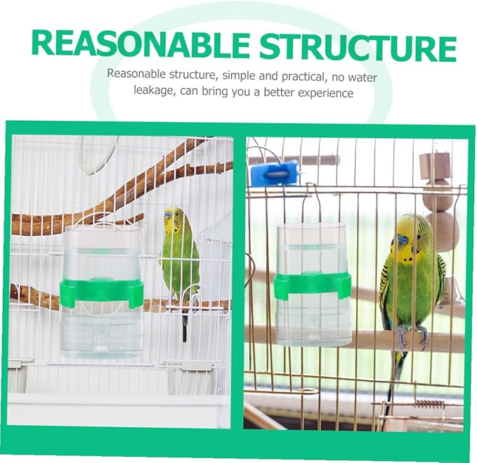 GLEAVI 4pcs Plastic Parrot Feeder and Vegetable Clips Set, Multi-Function Bird Feeding and Watering Supplies for Cage Accessories, Convenient Household Parrot Accessory