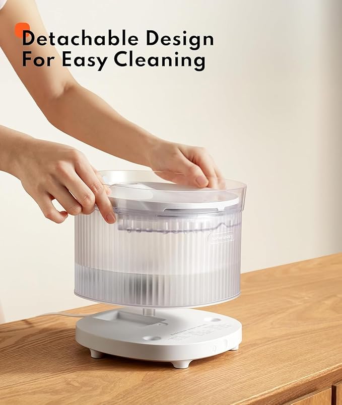 HomeRunPet Wireless Pump Cat Water Fountain - Detachable Design for Easy Cleaning, Multi-Cat Water Dispenser with Chew-Proof Base, Porcelain-Tray