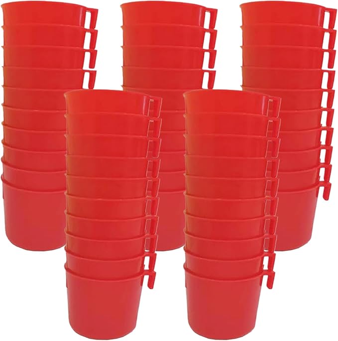 Gamefowl Rooster Supplies, 50PCS Plastic Pigeon Feeder, Hanging Chicken Feeder, Easy to Remove Bird Feeding & Watering Supplies for Pet Parrot Parakeet Poultry