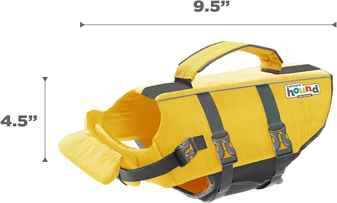 Outward Hound Granby Splash Yellow Dog Life Jacket, XS