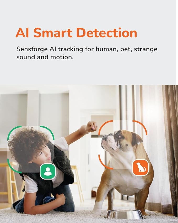 Sensforge 2.5K Indoor Pan-Tilt Dome Security Camera, AI Human & Pet Detection, 360° Coverage, Two-Way Audio, Dual-Band Wi-Fi (2.4G/5G), 64GB SD Card Included, No Monthly Fees (2, White)