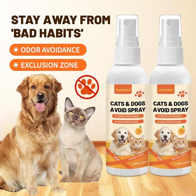 Cat Deterrent Spray Natural Safe Deterrent Spray Protect Furniture Sofas, Rugs, Restricted Areas-for Behavior Effective Deterrent for Urine Marking & Scratching