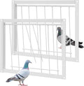 Suzile 2 Pcs 11.81" x 10.24" Pigeon Cage Door Bird Wire One Way Entrance Iron Pigeon Trap Bird House Door for Racing Supply Birdcage Breeding, White