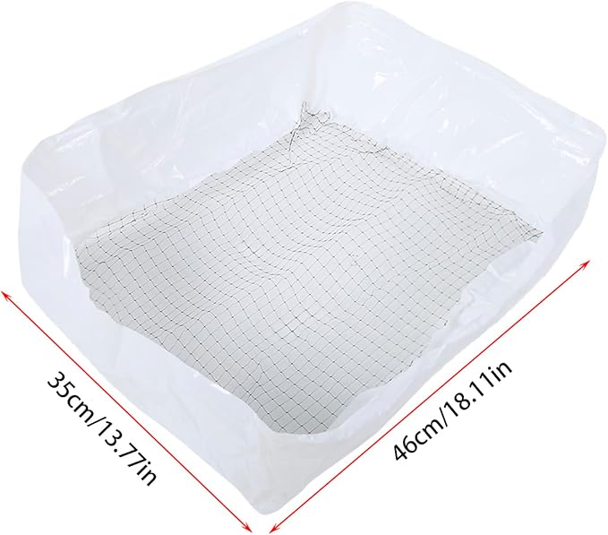 Cat Litter Scoop Bags, 20 Pack Nylon Filter Mesh for Sifting Waste, Reusable Deodorizing Cleaning Tool, 18x14 Inch Fine Grid for Cat Box