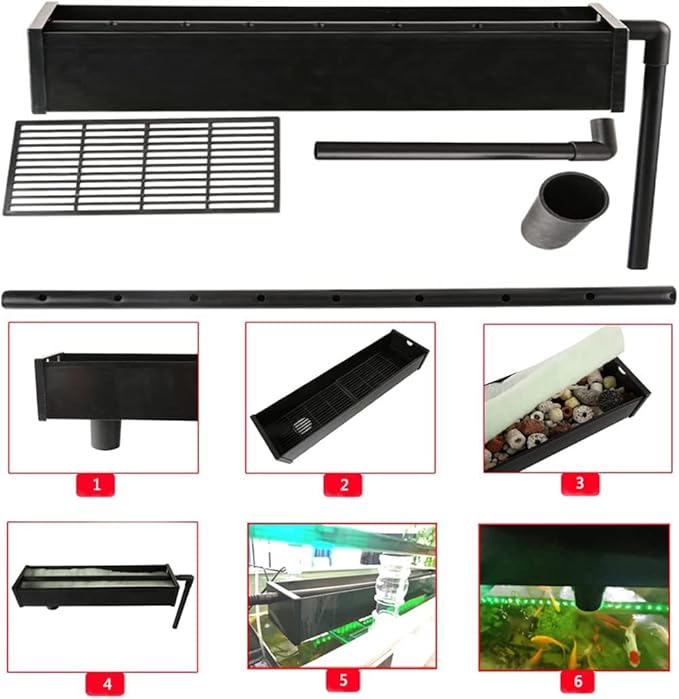 124Gal LED Aquarium Kit Upright Fish Tank Large Glass Fishbowl Glsaa Bar for Patios Living Office Room and Kitchen 47.3 * 49.6 * 15.8in
