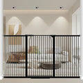 40.55" Extra Tall and Wide Baby Gate, 71.3-74 in Gates for Dogs Indoor with Door, Walk Through Long Pet Gate for Large Openings, Pressure Mounted Child Safety Gate for House Kid, Black