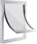 CEESC Dog Door with Soft Transparent Magnetic Flap and Snap-in Closing Panel, Premium PVC Plastic Doggie Door for Small Dog and Cat(M,White)